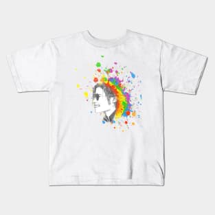 Michael Jackson Rainbow portrait Kids T-Shirt